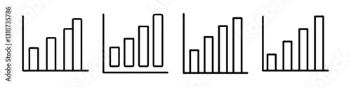 bar graph icon, bar graph line art - simple line art of bar graph, perfect for bar graph logos and icons