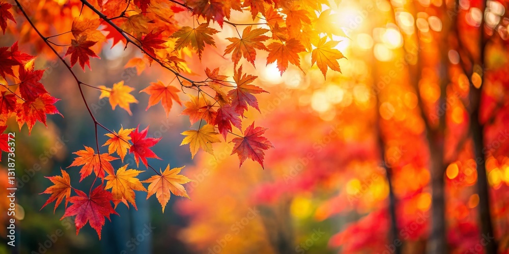 Vibrant Autumn Leaves with Shallow Depth of Field, Crisp Focus on Colorful Foliage Vibrant Autumn Leaves with Shallow Depth of Field, Crisp Focus on Colorful Foliage