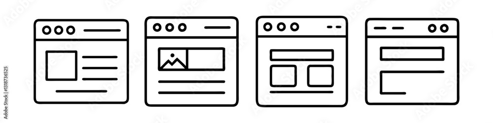 webpage icon, webpage line art - simple line art of webpage, perfect for webpage logos and icons webpage icon, webpage line art - simple line art of webpage, perfect for webpage logos and icons