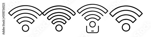 wi fi icon, wi fi line art - simple line art of wi fi, perfect for wi fi logos and icons