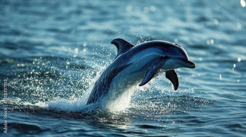 Obraz premium Dolphin leaping gracefully from the ocean surface