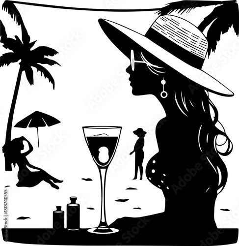 woman with cocktail