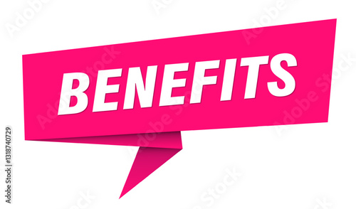 benefits banner. benefits speech bubble, label, sticker, sign template
