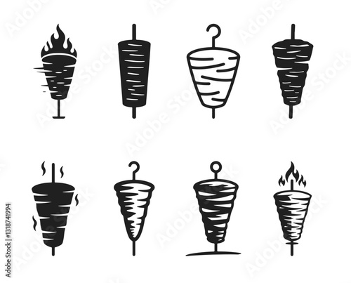 Vector illustration doner kebab logo templates vector creative designs for Turkish and Arab fast food restaurants.