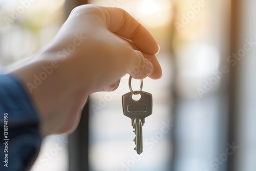 Clear Pixel Picture of Real Estate Agent Handing the House Key to a Client