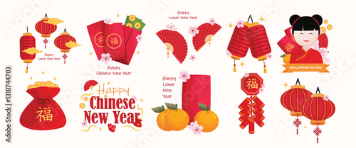 Chinese new year set vector