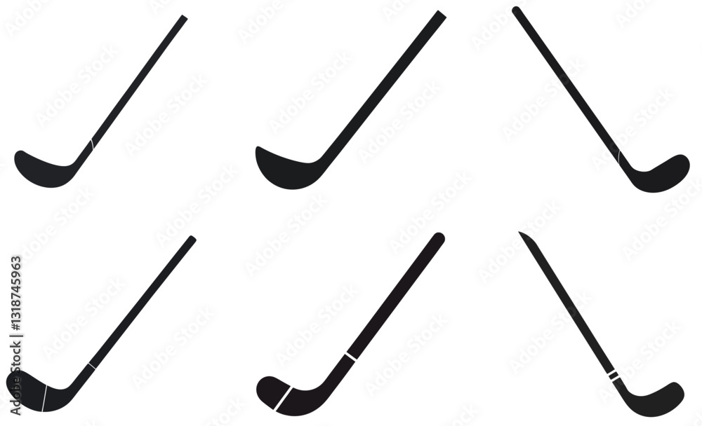 Vector Illustration of Various Hockey Sticks Vector Illustration of Various Hockey Sticks