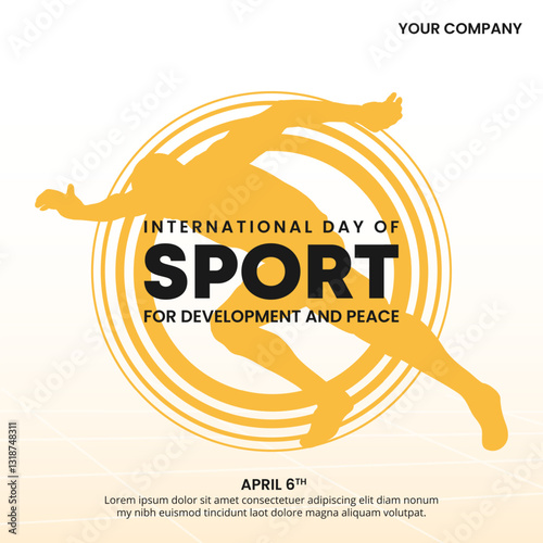 International Day of Sport for Development and Peace design with a running man silhouette