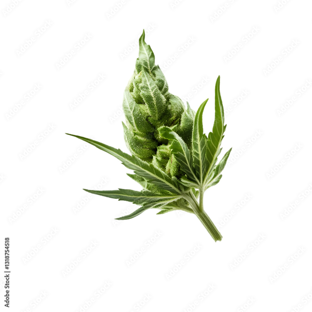 Obraz premium Fresh green herb showcasing vibrant leaves, ideal for culinary uses, natural remedies, and wellness themes.