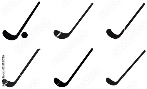 Collection of Various Hockey Sticks and Puck design