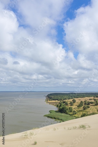 Tableau sur toile Beautiful landscape of Curonian Spit sand dunes by Baltic Sea Curonian Lagoon, which is inscribed on the UNESCO World Heritage List