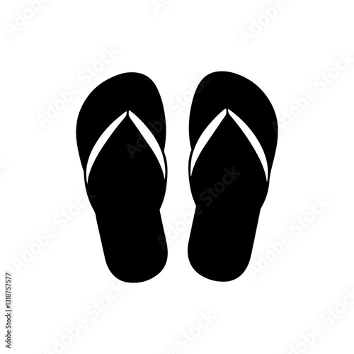 Black Flip flops bottle sweater silhouette vector illustration on white background
