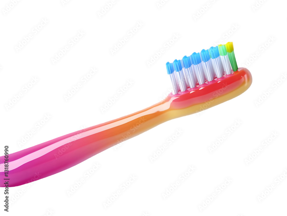 A colorful toothbrush stands out against a vibrant background, symbolizing hygiene and daily care for teeth. A colorful toothbrush stands out against a vibrant background, symbolizing hygiene and daily care for teeth.