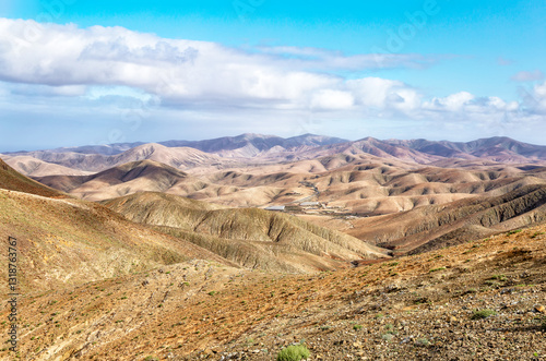 Mountain landscape, Island Fuerteventura, Canary Islands, Spain, Europe. photo
