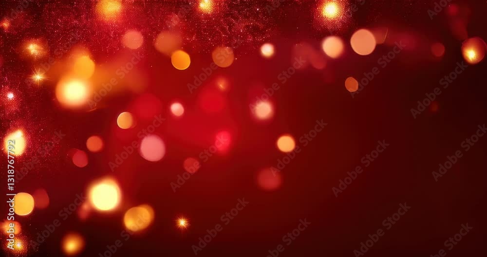 Red bokeh christmas lights background animation 