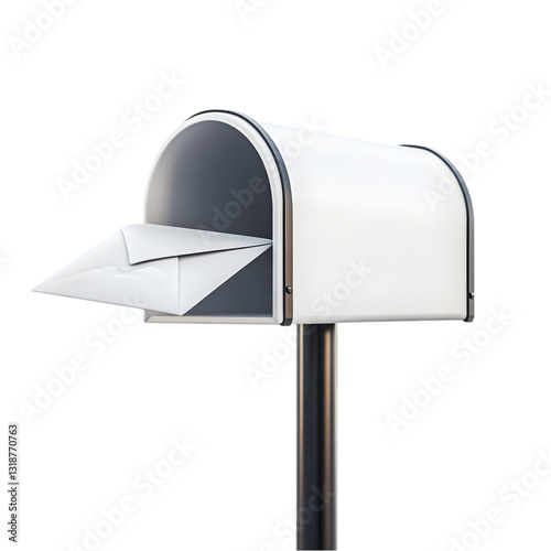 A modern mailbox with an envelope sticking out, symbolizing communication and connection in today's digital age. photo