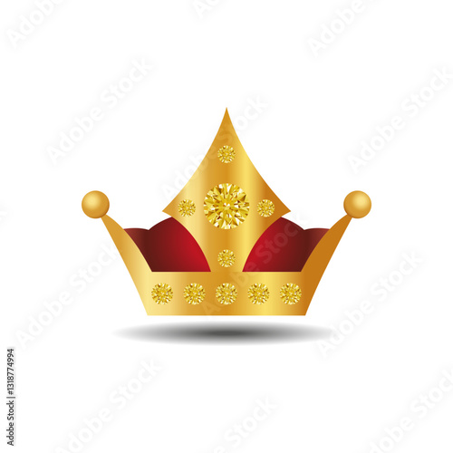 Golden crown on a white background