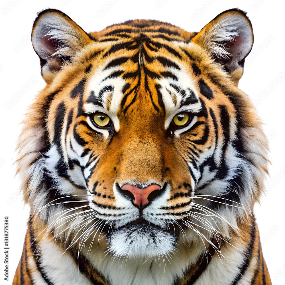Fototapeta premium tiger head isolated on white background.
