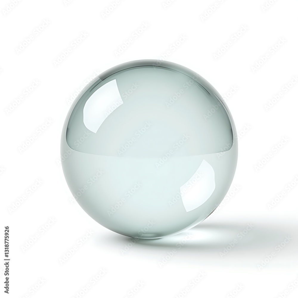 3D Transparent Glass Sphere isolated on a white background 3D Transparent Glass Sphere isolated on a white background