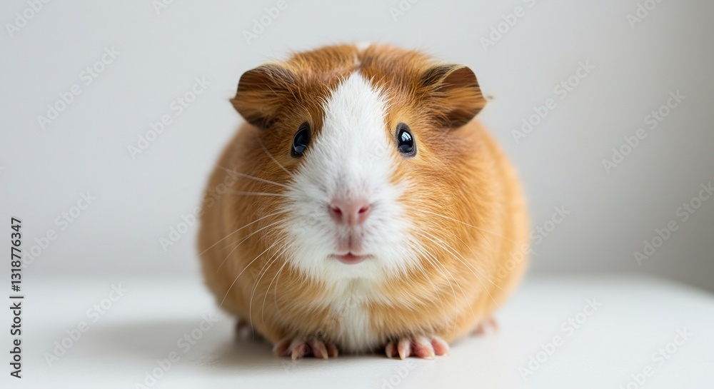 Adorable Guinea Pig Poses Calmly Soft Light. AI Generated Adorable Guinea Pig Poses Calmly Soft Light. AI Generated