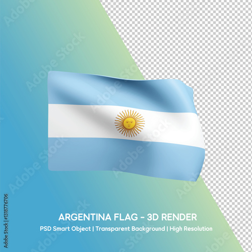 Argentina Flag 3D Render