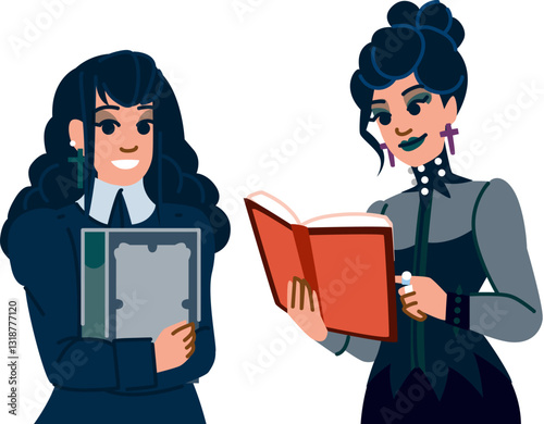 mystery reading gothic novel vector