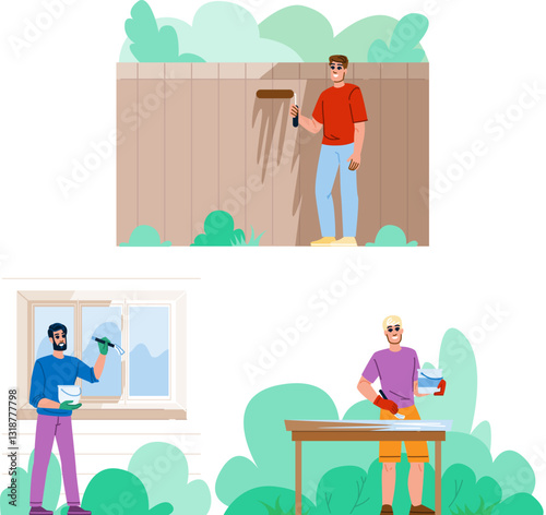 landscape outdoor painting vector