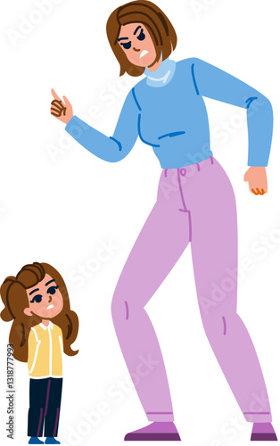 respect mother scolding daughter vector