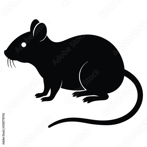 Minimalistic Mouse Silhouette Icon for Artwork