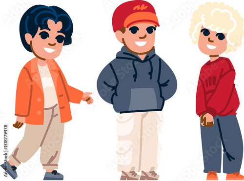 casual kid boy spring fashion vector