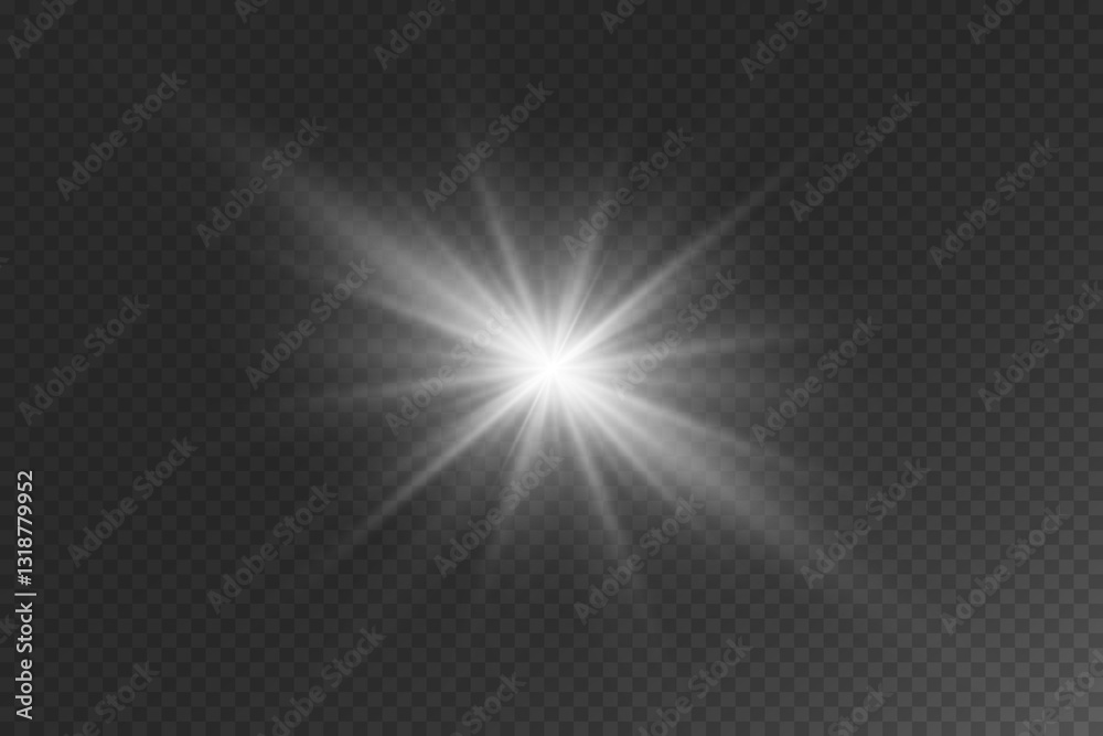 Light effect of flash and glare, light rays. On a transparent background. Light effect of flash and glare, light rays. On a transparent background.