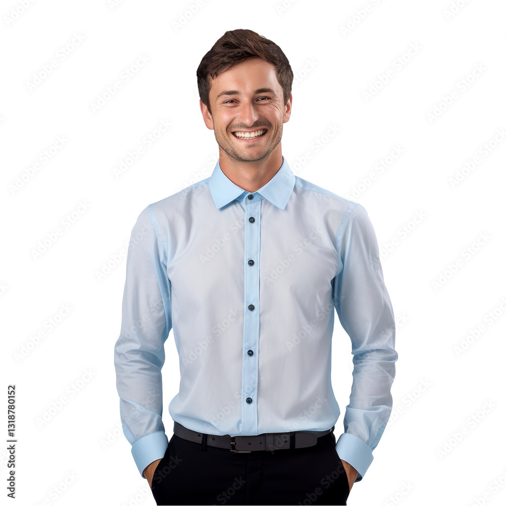 Bank manager wearing a blue shirt isolated on transparent background Bank manager wearing a blue shirt isolated on transparent background