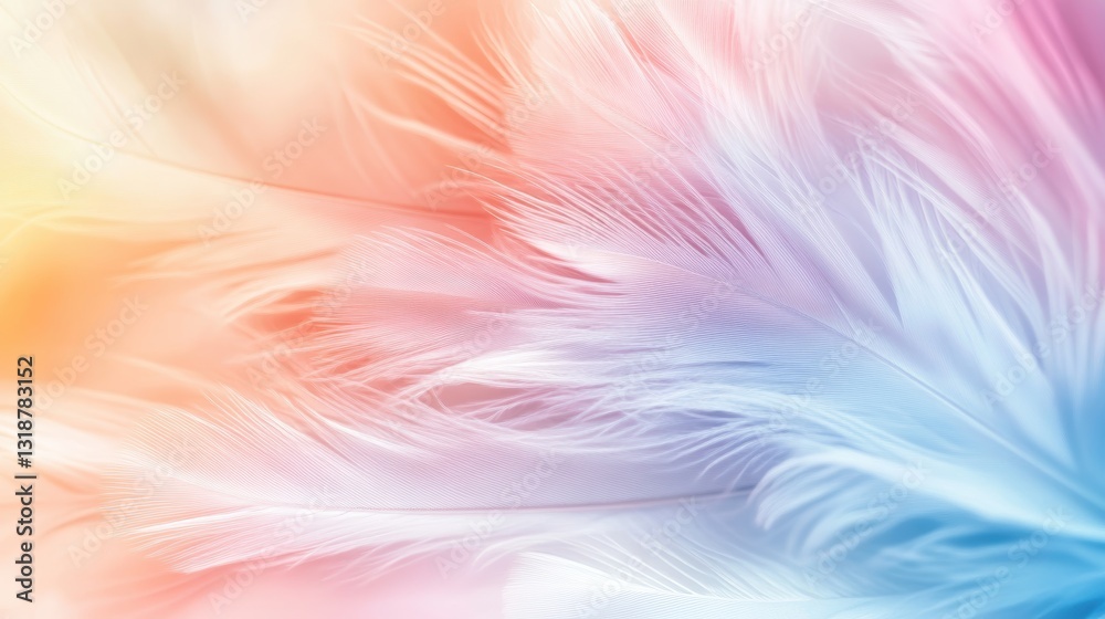 Soft pastel feathers in dreamy hues. Soft pastel feathers in dreamy hues.