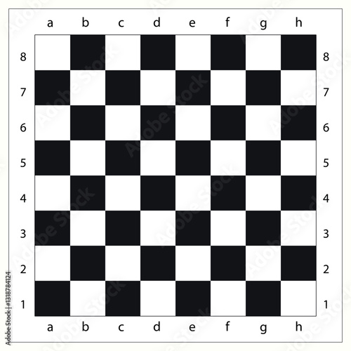 Chess board vector template. Checkered board for intellectual sport game. Eps10 flat illustration of checkerboard