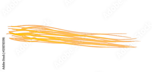 Draw a yellow pencil line separated on a transparent background.