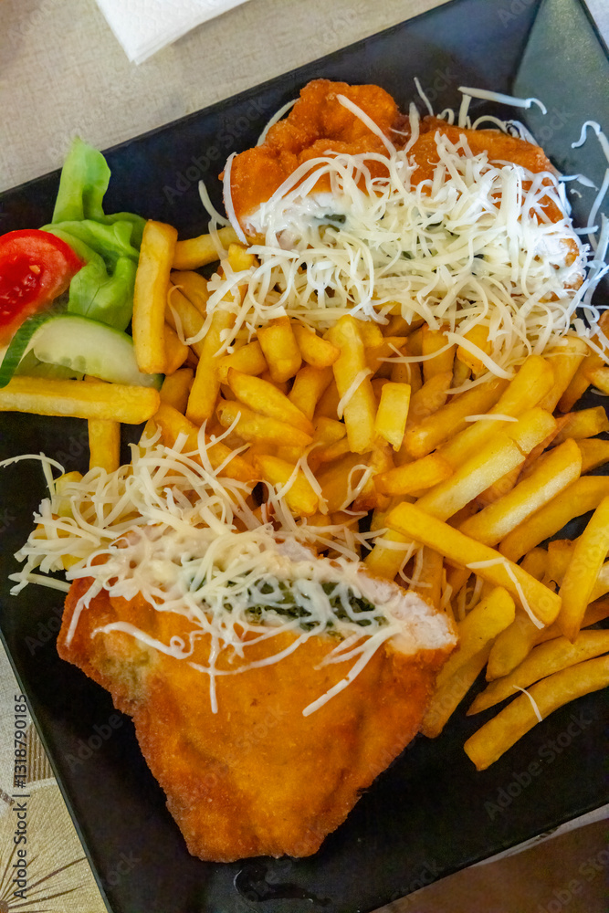 cordon bleu with french fries