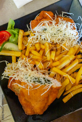 Obraz na płótnie cordon bleu with french fries w salonie