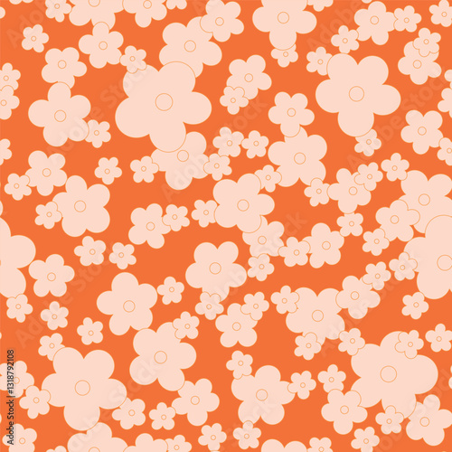 Cute botanical vector seamless pattern. Cartoon tiny flowers, ditsy background. Abstract simple floral illustration. Fun and joyful allover print for fabric, kids clothes, paper, package