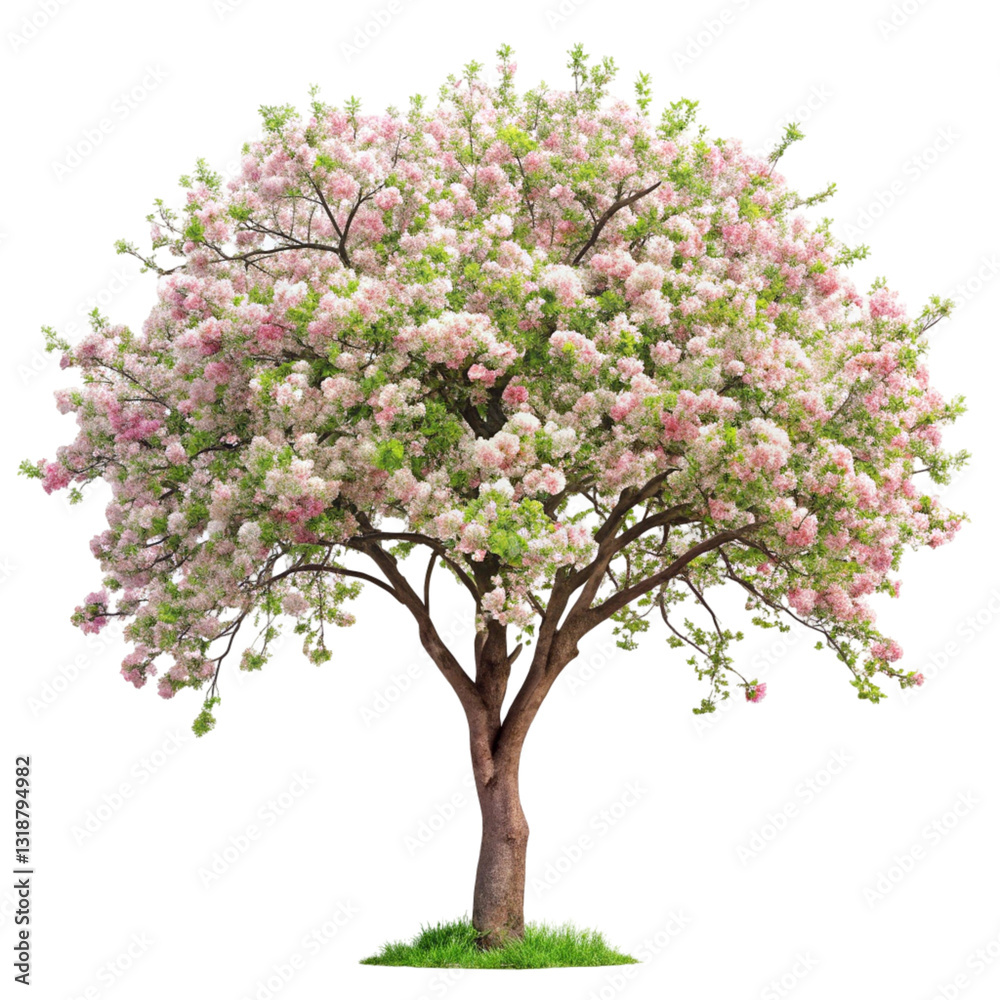 Obraz premium Spring Apple Tree Flowers Isolated on White Background 