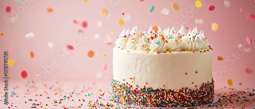 Wallpaper Mural A white cake with colorful sprinkles on top Torontodigital.ca