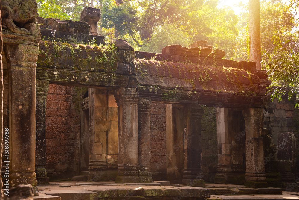 Naklejka premium Angkor ancient temple ruins in Cambodia
