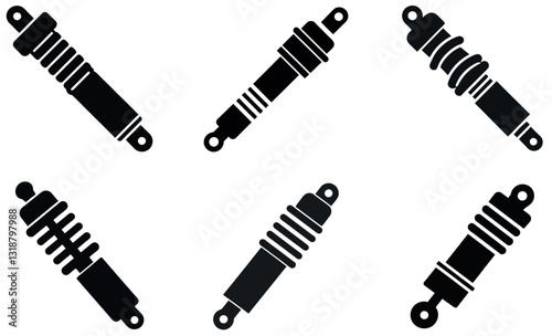 Vector Illustration of Various Automotive Shock Absorbers design on a white background