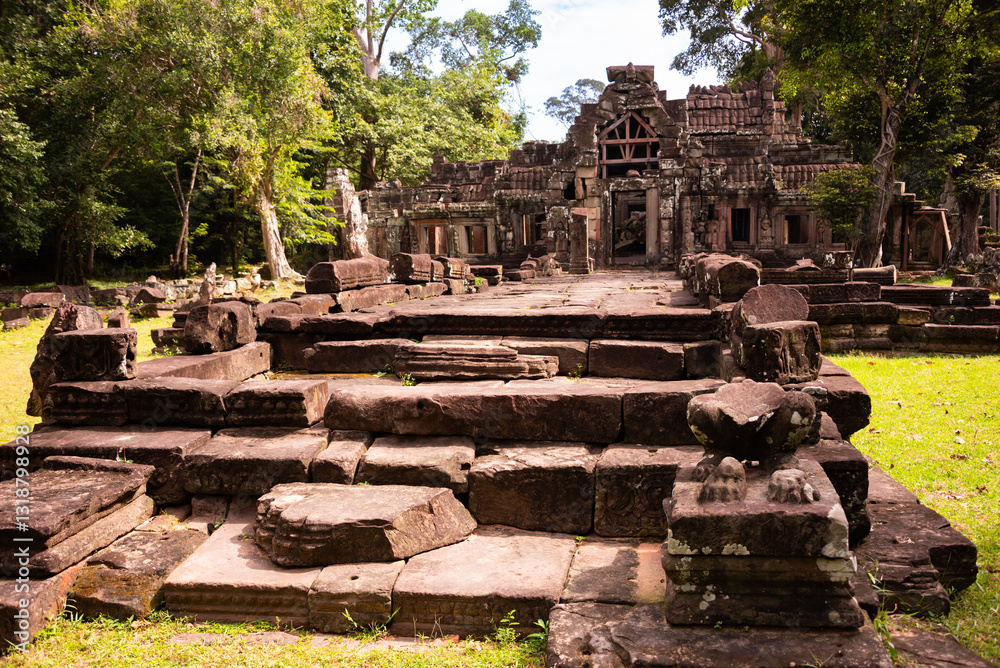 Naklejka premium Angkor ancient temple ruins in Cambodia