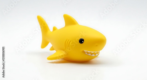 Wallpaper Mural 黄色いサメの玩具 明るく輝く光で撮影 愛らしい表情. AI Generated Torontodigital.ca