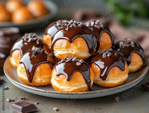 Profiteroles: Chocolate Glaze Vanilla Custard