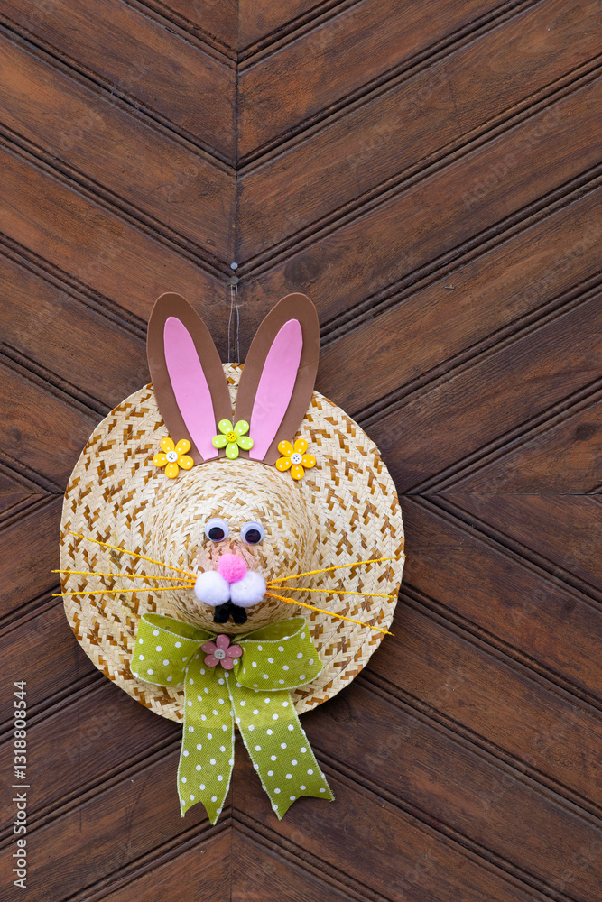 Easter decoration hanging on the door
