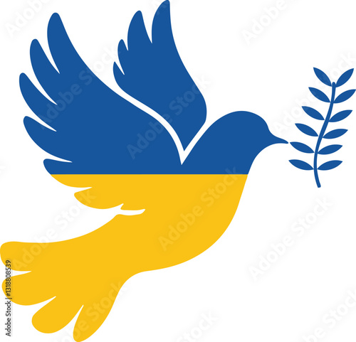 Peace Dove with Ukrainian Flag Colors – Symbol of Hope and Freedom