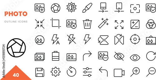 photo outline icon collection. Vector illustration
