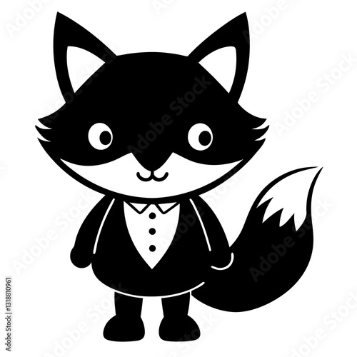  Chibi foxy silhouette vector illustration 