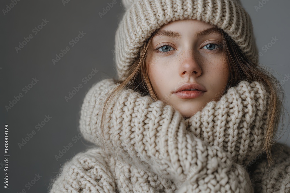 Scandinavian Portrait in Wool Sweater Scandinavian Portrait in Wool Sweater